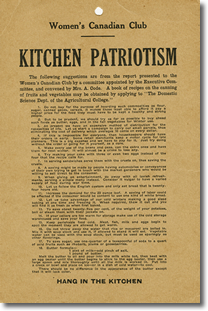 Women's Canadian Club &ldquo;Kitchen Patriotism&rdquo; pamphlet