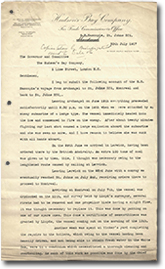 Page 1 of 2 of letter from Captain Mack to the Governor and Committee of the Hudson&rsquo;s Bay Company.