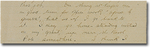 exerpt from letter: good turn for office work &lsquo;apres le guerre&rsquo; &rdquo;, unless he decides to go homesteading on his &ldquo; &lsquo;grant&rdquo;, up near the North Pole somewhere&rdquo;