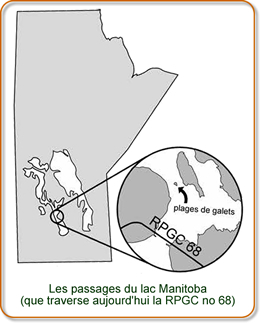 carte du Manitoba, mettant en �vidence The Narrows of Lake Manitoba (9pn PTH 86, 60 km � l'ouest de la jonction des PTH 6 et 68)