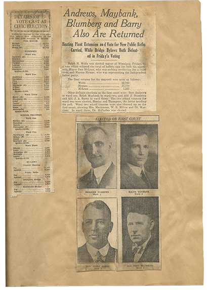 Newspaper clippings regarding the Ralph Maybank&rsquo;s election as a city alderman