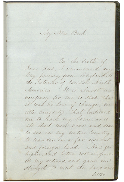 First page of Isobel Finlayson&rsquo;s notebook