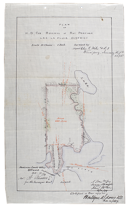 &ldquo;Plan of H.B. Cos Reserve at Rat Portage, Lac La Pluie District&rdquo;